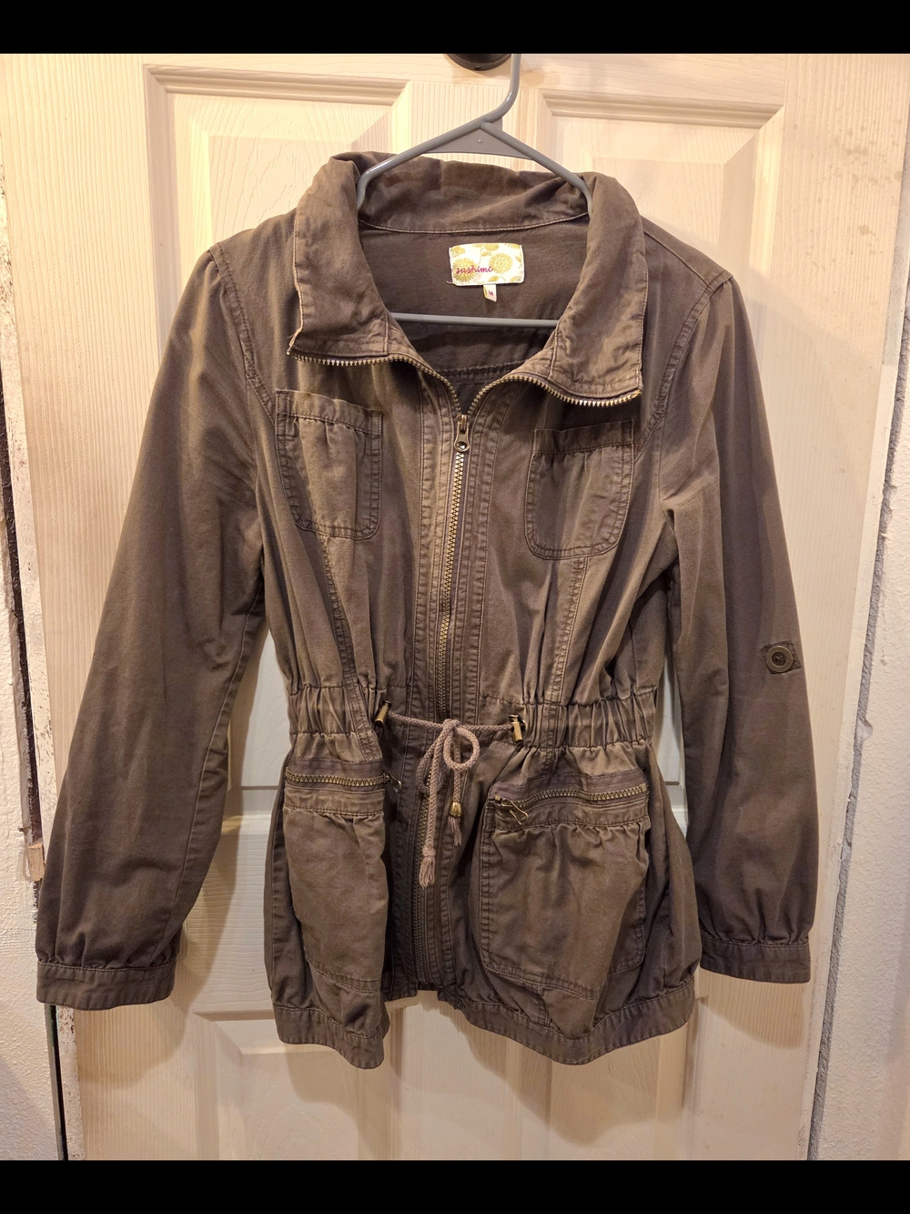 Utility Drawstring Jacket - Olive Green
